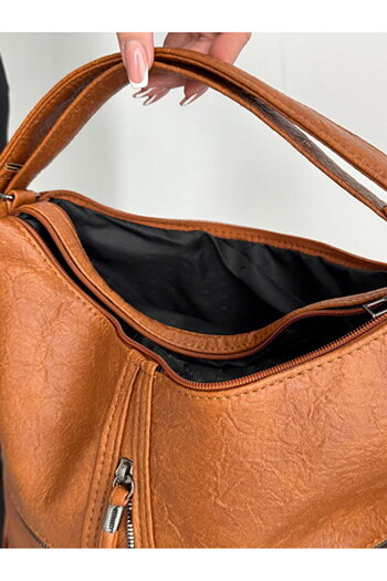 themoiss The Moi̇ss New Casual Model High Quality Soft Leather Fully Detailled Large Size Backpack and Shoulder Bag with Compartments