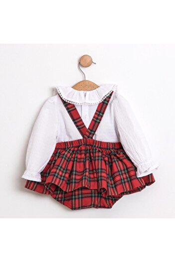 Cumino Baby Girl Shirted Ruffled New Year Romper Set Cmn-3749