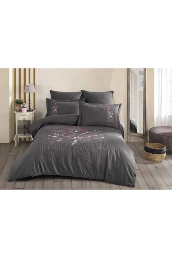kapsulavm Double Poplin Premium Embroidered Nev Emilia Gray
