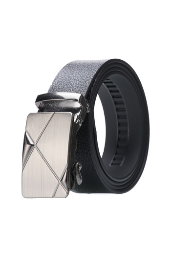 Tessero Men's imitation leather belt with buckle, universal size, black