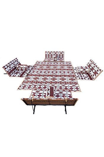 Cady One 5-piece ground mat, 200*300 cm, for 9 people, with 4 floor chairs and a cushion