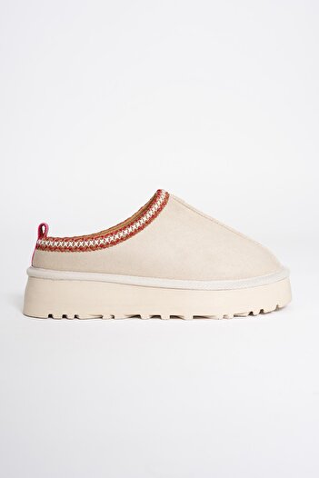 Mubiano Women's Suede Slippers Beige Pia