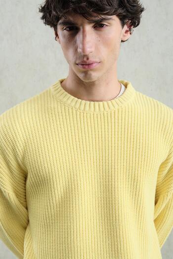 GIESTO Regular Fit Ribbed Knit Sweater