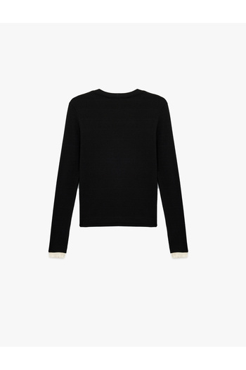 Koton Buttoned Long Sleeve Pocket Modal Blend Crew Neck T-Shirt
