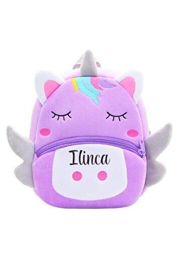 OEM Personalized Purple Unicorn Plush Backpack for Kids