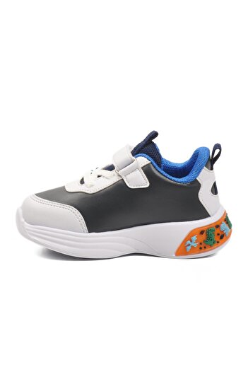 WALKWAY 2065 B Navy Blue Children's Dinosaur Figure Sports Shoes