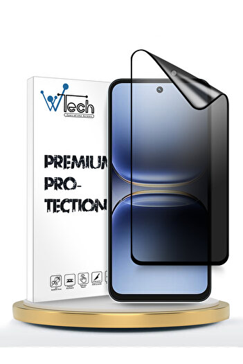 Wtech Tecno Spark 40C 4G 2025 Nano Ceramic Privacy Full Glue Full Cover Matte Flexible Clear/Black