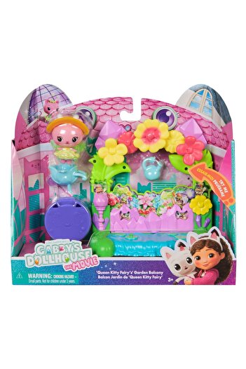 Gabby's Dollhouse GABBYS DOLLHOUSE MOVIE SET BALCONY GARDEN AND FAIRY QUEEN KITTY FIGURE WITH ACCESSORIES