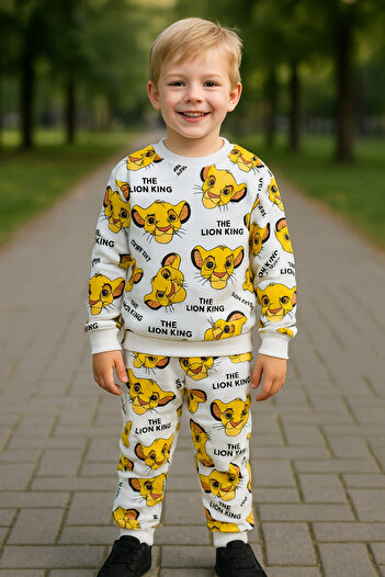 minikiss 3Pcs Two-Piece Seasonal Printed Top and Bottom Boys' Two-Piece Set