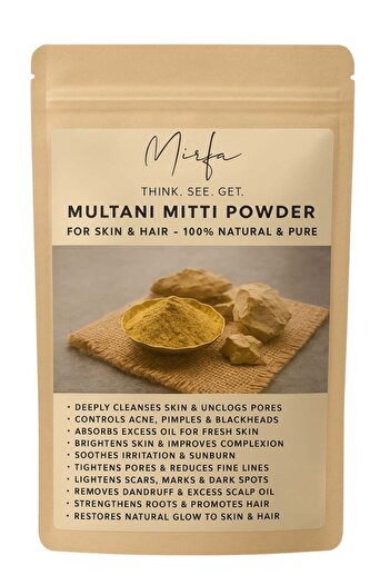 Mirfa Multani Mitti (Fuller's Earth) Powder - 250g - 100% Natural - For Face, Skin & Hair Care