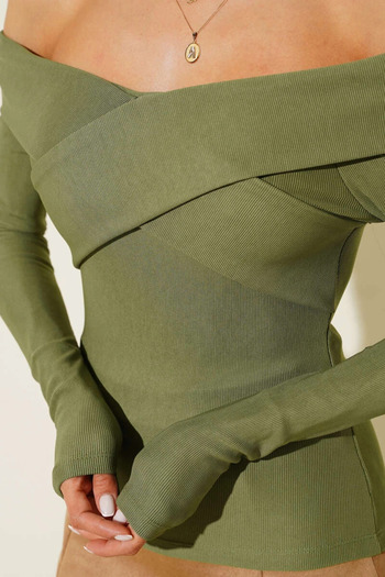 kapsulavm Madonna Cross Neck Blouse Green