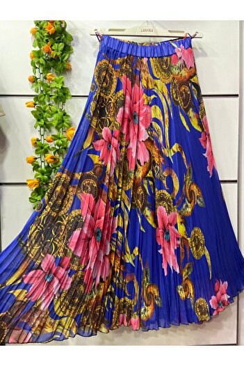 edu collection Chiffon Bohemian A-Line Skirt with Pattern