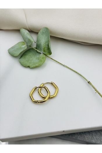 Unzilee Prism Model Gold Gold Color Ring Steel Earrings Does Not Change Color