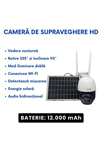 EMATTERIO 4G HD Surveillance Camera with 8W Solar Panel, 12000 mAh Battery, Night Vision, Motion Detection