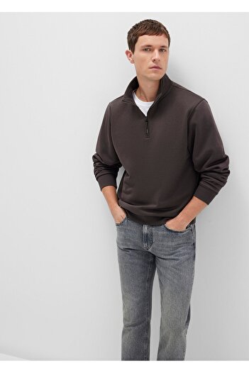 Mavi Loose Fit Basic Sweatshirt with Zipper.