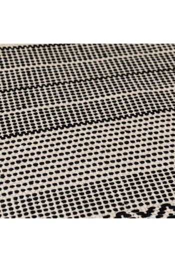 Davida Dreams Traditional cotton press with fringes, black and beige, 90 x 60 cm