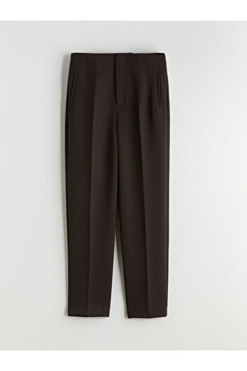 LC Waikiki Brown High Waist Slim Fit Women's Trousers