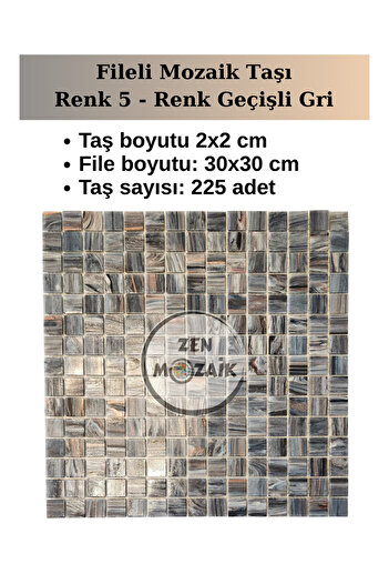Zen Mozaik Glass Mosaic Tile with Mesh for Your Artistic Mosaic Works - Mosaic Size:20X20 mm