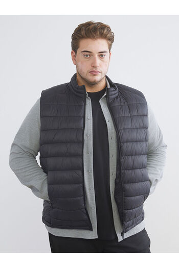 LC Waikiki Black Standard Fit Stand Collar Men's Puffer Vest