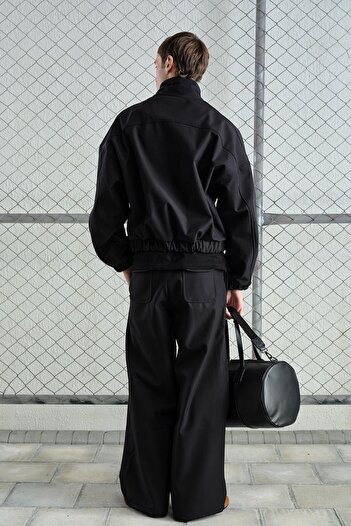 GIESTO Black Technical Jacket with Fleece Inside