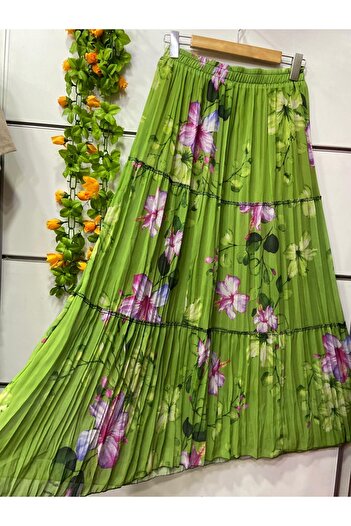 edu collection Patterned Chiffon Skirt with Lining