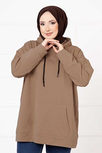 EBRUTESETTÜR Hijab Sweatshirt with Kangaroo Pocket