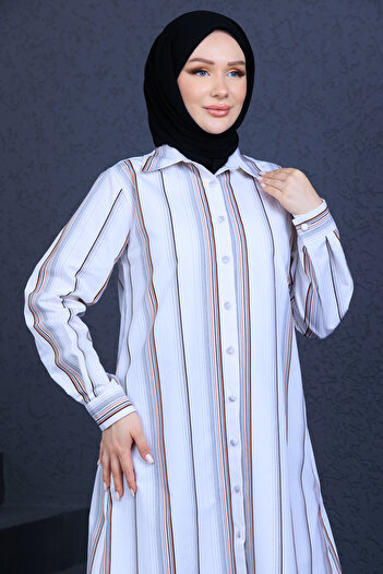 FİDEY Striped Gabardine Tunic