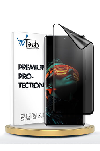 Wtech Tecno Pova Curve 5G 2025 Nano Ceramic Privacy Full Glue Full Cover Matte Flexible Clear/Black