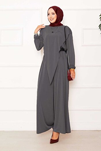 EBRUTESETTÜR Sandy Double Suit with Asymmetrical Detail on the Front