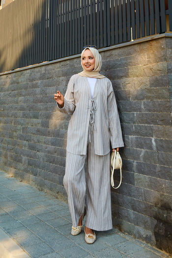 EBRUTESETTÜR Kimono Double Set with Tie-Up Detail on the Front