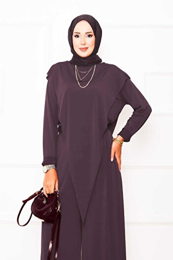 EBRUTESETTÜR Sandy Double Suit with Asymmetrical Detail on the Front