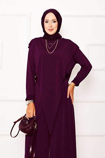 EBRUTESETTÜR Sandy Double Suit with Asymmetrical Detail on the Front