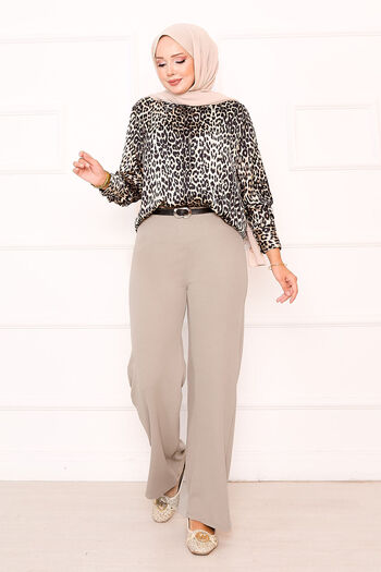 EBRUTESETTÜR Palazzo Trousers with Collet Detail