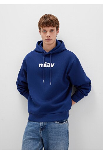 Mavi Miav Printed Hoodie Loose Fit Sweatshirt