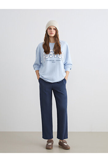 LC Waikiki Indigo Women's Elastic Waist Modal Blend Trousers