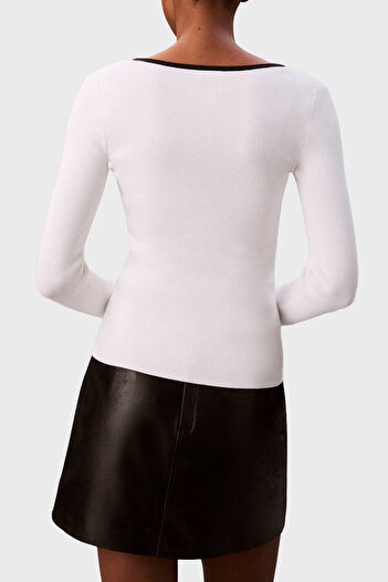 Calvin Klein Pamuklu Slim Fit Bisiklet Yaka Fitilli Kazak LV044D360GUB1 KAZAK LV044D360G UB1