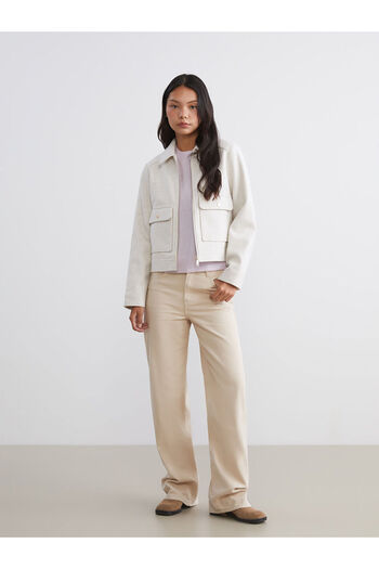LC Waikiki Peak New Season Shirt Collar Women's Cashmere Jacket