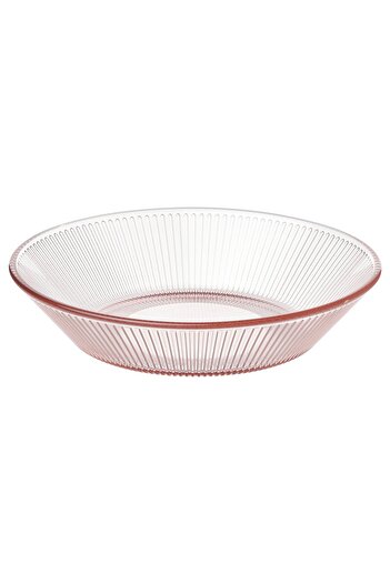 IKEA HAVSGÄDDA Deep plate, stripe pattern/pink, 19 cm