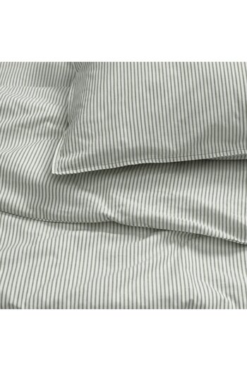 IKEA SOLFIBBLA Duvet cover and pillowcase, white green/stripe, 150 x 200/50 x 80 cm