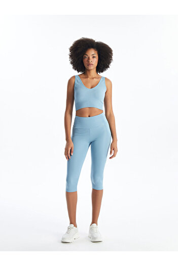 LC Waikiki Peak New Season V-Neck Solid Seamless Women's Sports Bustier