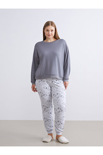 LC Waikiki Peak New Season Elastic Waist Printed Women's Jogger Pajama Bottoms