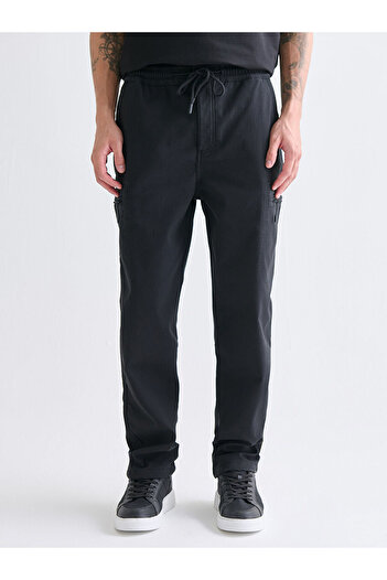 LC Waikiki Black Standard Fit Men's Cargo Pants