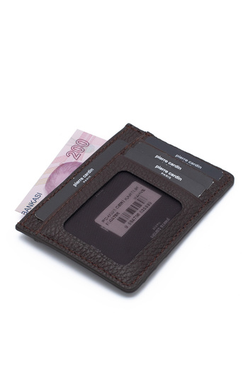 Pierre Cardin Brown Unisex Leather Credit Card Holder 0323K6C
