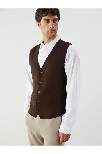LC Waikiki Standard Fit V-Neck Men's Knitwear Vest