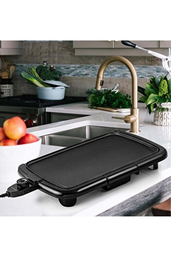Generic Portable Electric Griddle with Non-Stick Cooking Plate Adjustable Temperature Control Knob