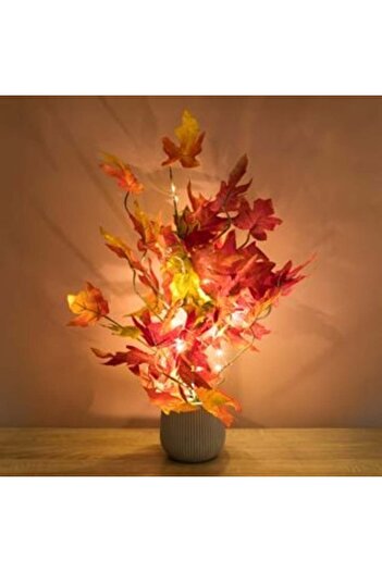 OEMN Decorative Pot with Autumn Leaves & LED 57 cm