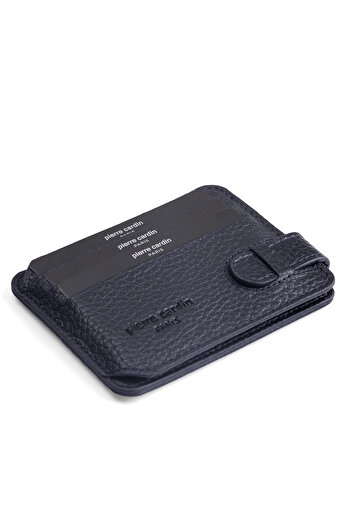 Pierre Cardin Navy Blue Floater Unisex Leather Card Holder 0777L1N