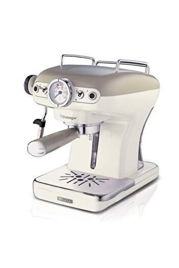 ARIETE Espresso machine VINTAGE 1389/13, 850W, 15 bar, 0.9 l, Ground and ESE, Maxi-Cappuccino, Beige