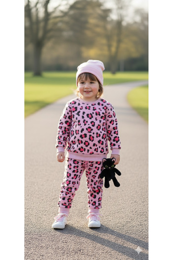 Yalçınoğlu Kids Girls' Cotton Printed Set I Comfortable Casual Wear for School, Nursery and Park (Buy 1 Size Larger)