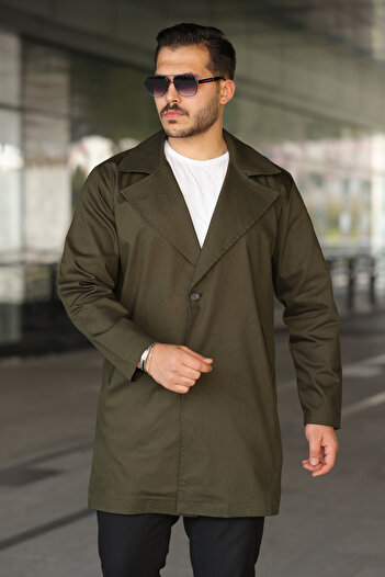 Oyga Men's Double-Breasted Collar Casual / Regular Fit Trench Coat - Stylish Everyday Wear and Classic Combination Matching